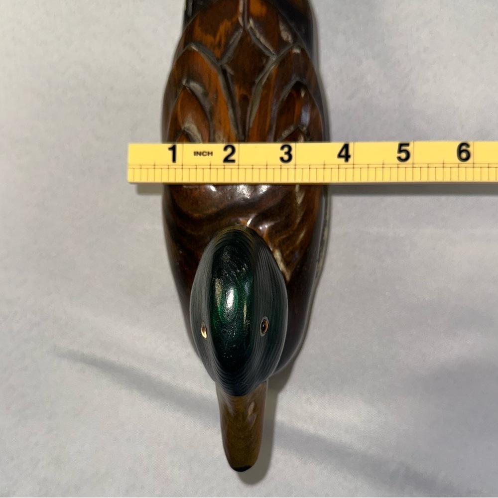 Mallard Duck Solid Wood Signed by Creator Leo Kappy Vintage Beautiful Decoy - Picture 10 of 10